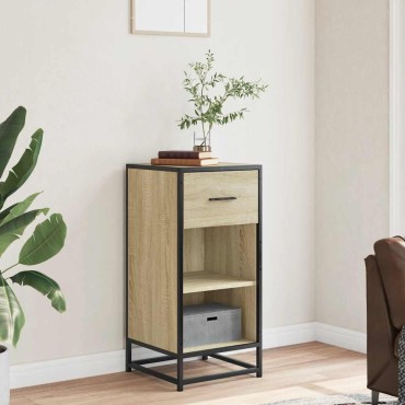vidaXL Συρταριέρα Sonoma Δρυς 35,5x35x76cm Επεξ. Ξύλο + Μέταλλο 1 τεμ.