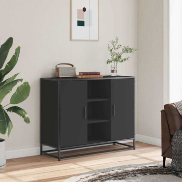 vidaXL Μπουφές Μαύρος 92x35x76cm από Επεξεργασμένο Ξύλο 1 τεμ.