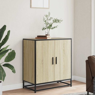 vidaXL Sideboard Sonoma Oak 68x35x76cm Κατασκευασμένο ξύλο και μέταλλο 1 τεμ.