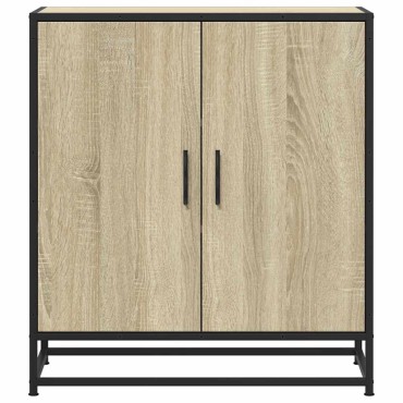 vidaXL Sideboard Sonoma Oak 68x35x76cm Κατασκευασμένο ξύλο και μέταλλο 1 τεμ.
