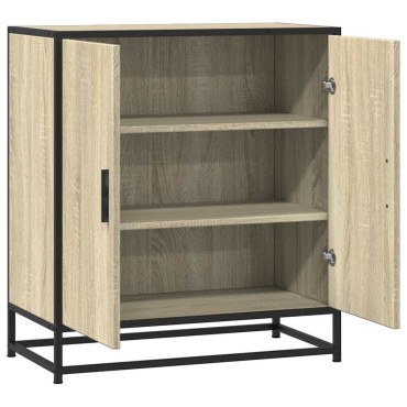 vidaXL Sideboard Sonoma Oak 68x35x76cm Κατασκευασμένο ξύλο και μέταλλο 1 τεμ.