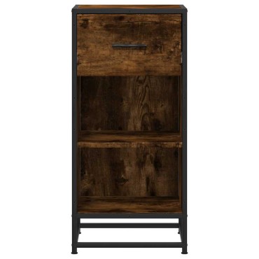 vidaXL Ραφιέρα Καπνιστή Δρυς 35,5x35x76cm Επεξ. Ξύλο + Μέταλλο 1 τεμ.