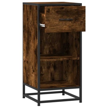vidaXL Ραφιέρα Καπνιστή Δρυς 35,5x35x76cm Επεξ. Ξύλο + Μέταλλο 1 τεμ.