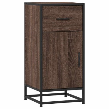 vidaXL Ραφιέρα Καφέ Δρυς 35,5x35x76cm Επεξ. Ξύλο + Μέταλλο 1 τεμ.