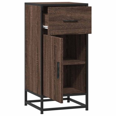 vidaXL Ραφιέρα Καφέ Δρυς 35,5x35x76cm Επεξ. Ξύλο + Μέταλλο 1 τεμ.