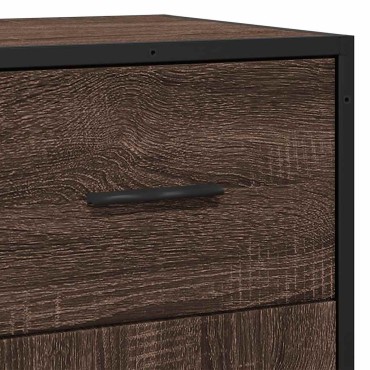 vidaXL Ραφιέρα Καφέ Δρυς 35,5x35x76cm Επεξ. Ξύλο + Μέταλλο 1 τεμ.