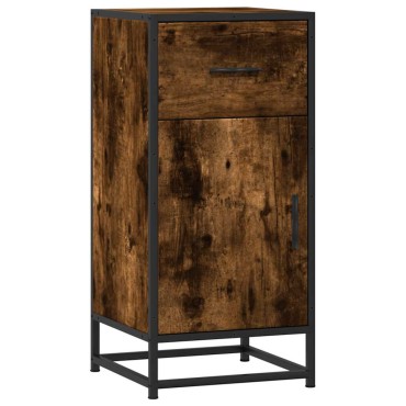 vidaXL Ραφιέρα Καπνιστή Δρυς 35,5x35x76cm Επεξ. Ξύλο + Μέταλλο 1 τεμ.