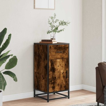 vidaXL Ραφιέρα Καπνιστή Δρυς 35,5x35x76cm Επεξ. Ξύλο + Μέταλλο 1 τεμ.