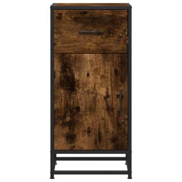 vidaXL Ραφιέρα Καπνιστή Δρυς 35,5x35x76cm Επεξ. Ξύλο + Μέταλλο 1 τεμ.