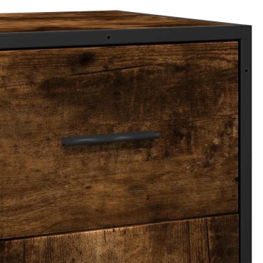 vidaXL Ραφιέρα Καπνιστή Δρυς 35,5x35x76cm Επεξ. Ξύλο + Μέταλλο 1 τεμ.