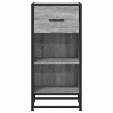 vidaXL Ραφιέρα Γκρι Sonoma 35,5x35x76cm Επεξ. Ξύλο + Μέταλλο 1 τεμ.