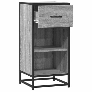 vidaXL Ραφιέρα Γκρι Sonoma 35,5x35x76cm Επεξ. Ξύλο + Μέταλλο 1 τεμ.