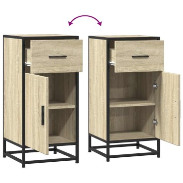vidaXL Συρταριέρα Sonoma Δρυς 35,5x35x76cm Επεξ. Ξύλο + Μέταλλο 1 τεμ.