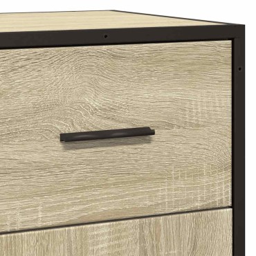 vidaXL Συρταριέρα Sonoma Δρυς 35,5x35x76cm Επεξ. Ξύλο + Μέταλλο 1 τεμ.