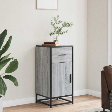 vidaXL Ραφιέρα Γκρι Sonoma 35,5x35x76cm Επεξ. Ξύλο + Μέταλλο 1 τεμ.