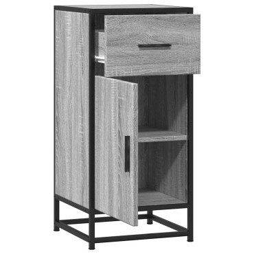 vidaXL Ραφιέρα Γκρι Sonoma 35,5x35x76cm Επεξ. Ξύλο + Μέταλλο 1 τεμ.