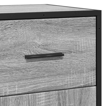 vidaXL Ραφιέρα Γκρι Sonoma 35,5x35x76cm Επεξ. Ξύλο + Μέταλλο 1 τεμ.