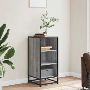 vidaXL Ραφιέρα Γκρι Sonoma 35,5x35x76cm Επεξ. Ξύλο + Μέταλλο 1 τεμ.