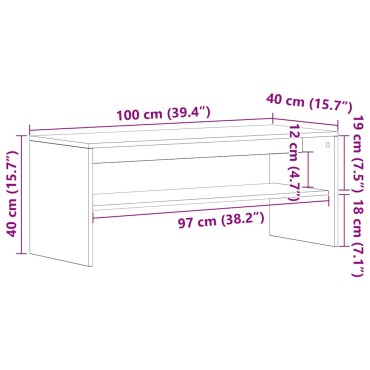 vidaXL Έπιπλο Τηλεόρασης Μαύρο 100x40x40cm από Μοριοσανίδα