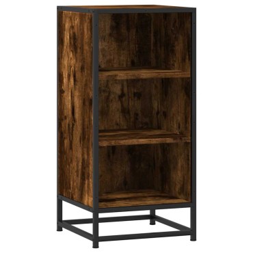 vidaXL Ραφιέρα Καπνιστή Δρυς 35,5x35x76cm Επεξ. Ξύλο + Μέταλλο 1 τεμ.