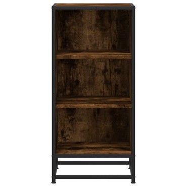 vidaXL Ραφιέρα Καπνιστή Δρυς 35,5x35x76cm Επεξ. Ξύλο + Μέταλλο 1 τεμ.