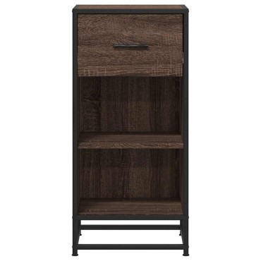 vidaXL Ραφιέρα Καφέ Δρυς 35,5x35x76cm Επεξ. Ξύλο + Μέταλλο 1 τεμ.