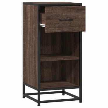 vidaXL Ραφιέρα Καφέ Δρυς 35,5x35x76cm Επεξ. Ξύλο + Μέταλλο 1 τεμ.
