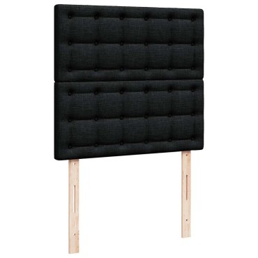 vidaXL Οθωμανικό κρεβάτι με στρώματα Μαύρο 160x200cm Ύφασμα