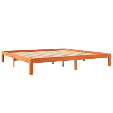 vidaXL Κρεβάτι Βιβλιοθήκη Χωρίς Στρώμα 180x200 εκ Μασίφ Ξύλο Πεύκου