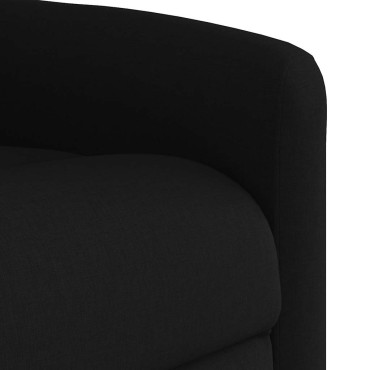 vidaXL Πολυθρόνα Μασάζ Ανακλινόμενη με Ανύψωση Μαύρη Υφασμάτινη 1 τεμ.