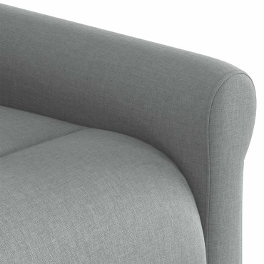vidaXL Πολυθρόνα Μασάζ Ανακλινόμενη με Ανύψωση Ανοιχτό Γκρι Υφασμάτινη 1 τεμ.