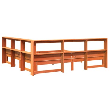 vidaXL Κρεβάτι Βιβλιοθήκη Χωρίς Στρώμα 180x200 εκ Μασίφ Ξύλο Πεύκου