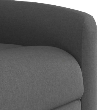 vidaXL Πολυθρόνα Μασάζ Ανακλινόμενη Ηλεκτρική Σκούρο Γκρι Υφασμάτινη 1 τεμ.