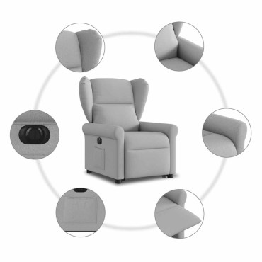 vidaXL Ηλεκτρική καρέκλα ανάκλισης Ύφασμα Γκρι σύννεφο
