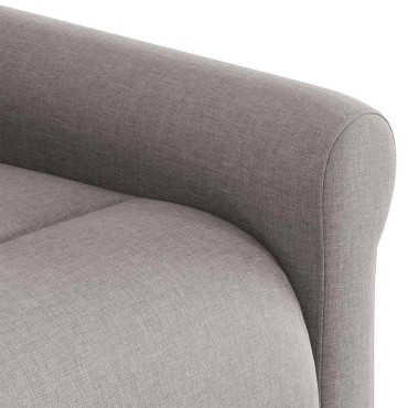 vidaXL Πολυθρόνα Μασάζ Ανακλινόμενη Taupe Υφασμάτινη 1 τεμ.