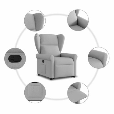 vidaXL Μόνιμη καρέκλα ανάκλισης Ύφασμα Γκρι σύννεφο