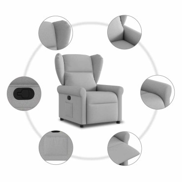 vidaXL Ανακλινόμενη καρέκλα Γκρι σύννεφο Ύφασμα