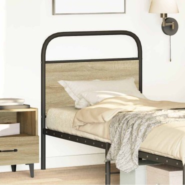 vidaXL Κεφαλάρι Sonoma Δρυς Ατσάλινο/Επεξεργασμένο Ξύλο 85x100cm 1 τεμ.
