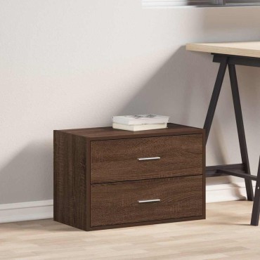 vidaXL Ντουλάπι με 2 συρτάρια Καφέ Δρυς 60x31x40cm από Επεξ. Ξύλο 1 τεμ.
