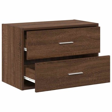 vidaXL Ντουλάπι με 2 συρτάρια Καφέ Δρυς 60x31x40cm από Επεξ. Ξύλο 1 τεμ.