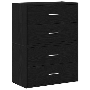 vidaXL Ντουλάπια με 2 συρτάρια 2 τεμ. Μαύρη δρυς 60x31x40cm