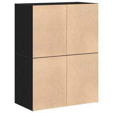 vidaXL Ντουλάπια με 2 συρτάρια 2 τεμ. Μαύρη δρυς 60x31x40cm