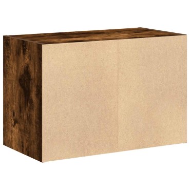 vidaXL Ντουλάπι με 2 συρτάρια Καπνιστή Δρυς 60x31x40cm από Επεξ. Ξύλο 1 τεμ.