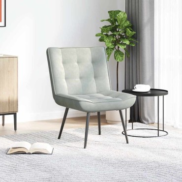 vidaXL Καρέκλα χαλάρωσης Ανοιχτό γκρι 64x74x84cm Βελούδο 1 τεμ.