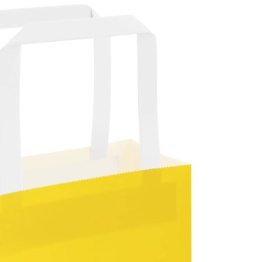 vidaXL Χάρτινες σακούλες 50 τεμάχια με χερούλια Κίτρινο 32x12x42 εκ.