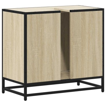 vidaXL Ντουλάπι Νιπτήρα Μπάνιου Sonoma Δρυς 65x33x60cm Επεξ. Ξύλο 1 τεμ.