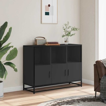 vidaXL Μπουφές Μαύρος 100x35x76cm από Επεξεργασμένο Ξύλο 1 τεμ.