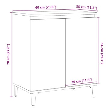 vidaXL Μπουφές Τεχνίτης Δρυς 60x35x70cm από Επεξεργασμένο Ξύλο 1 τεμ.