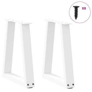 vidaXL Πόδια τραπεζαρίας σχήματος V 2 τεμ. Λευκό 28x(42-43,3)cm