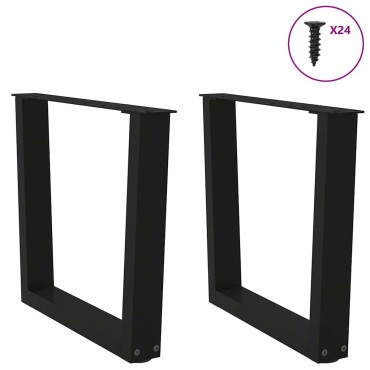 vidaXL Πόδια τραπεζαρίας σχήματος V 2 τεμ. Μαύρο 60x(42-43,3)cm